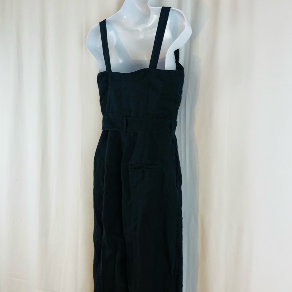 Los Angeles Atelier & Other Stories Linen wide-strap jump suit pockets 4 - Picture 7 of 16